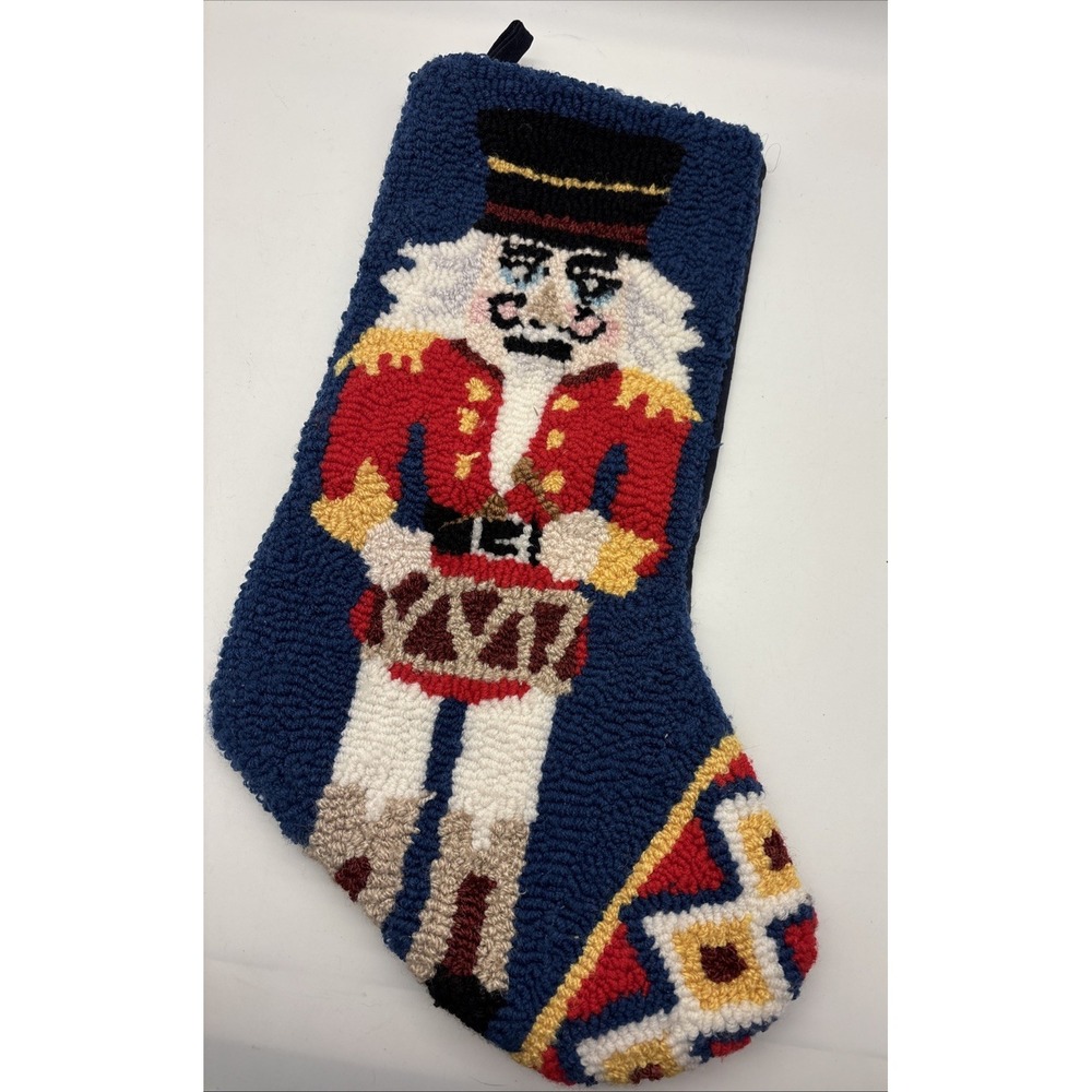 Nutcracker latch Hooked Christmas Stocking